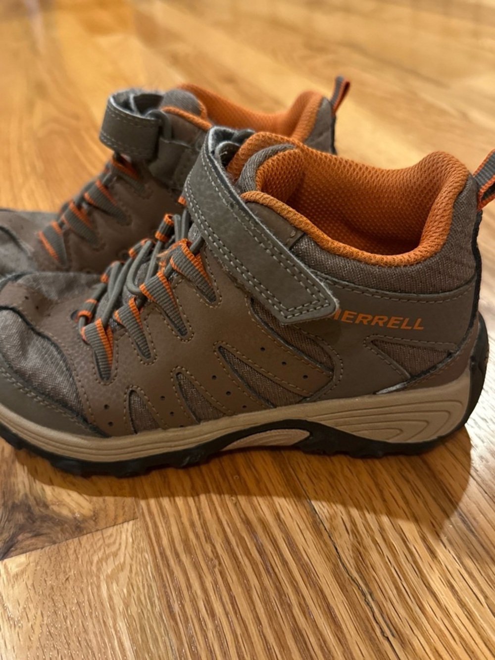 Merrell Kids Gray and Orange Trail Sneakers